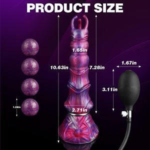 Fantasy Monster Alien Ovipositor Siliconen Dildo met 3 Zachte Ballen en Eieren Realistisch Volwassen Seks Speelgoed voor Vrouwen en Mannen - Product Image 5