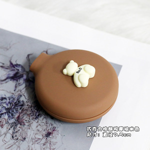 Nhựa Gấp Túi Phim Hoạt Hình Gấu Bàn Chải Tóc Lược Với Trang Điểm Gương Mini Có Thể Gập Lại Dễ Thương Du Lịch Vòng Bàn Chải Tóc - Product Image 5
