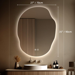 Miroir de maquillage intelligent à lumière <span class=keywords><strong>LED</strong></span> organique de style moderne pour dressing de chambre à coucher de salle de bain ou réflexion de magasin de salon - Product Image 5