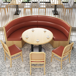 Tables et chaises en cuir pour <span class=keywords><strong>restaurant</strong></span>, design moderne en bois, style rétro, pour bar, café, ou projet commercial - Product Image 6