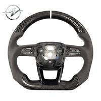 Volant sportif brillant en fibre de carbone forgée, style course, 12 points de retour, pour Audi