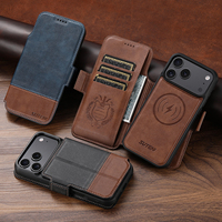 Étui de téléphone SUTENI pour iPhone 18 Pro Max, coque magnétique avec recharge sans fil, support de carte, portefeuille, simili cuir, 17 16Plus 15