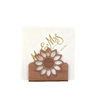 Porta Servilletas Vertical de Madera Minimalista Moderno con Forma de Girasol, Soporte para Guardar Papel Higiénico de Madera Maciza - Product Image 4