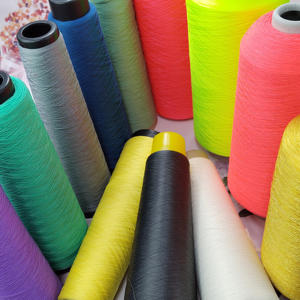 Fil POY 100% nylon ou polyester, tissé à motifs teints en fil, haute ténacité, pour la couture, le tricot à la main, les sacs, les chapeaux, l'artisanat, le tissage - Product Image 1