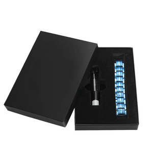 Black Flip-Top <b>Jewelry</b> <b>Box</b> with Custom <b>Velvet</b> Foam Insert for Watch Band and Accessory Storage - Product Image 1