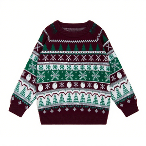 Oem Tùy Chỉnh Giáng Sinh Áo Len Cho Unisex Mùa Đông Chính Thức Jumper Dệt Kim Áo Thun Bông Tuyết Jacquard Lỏng Phù Hợp Với Xấu Xí Giáng Sinh - Product Image 5