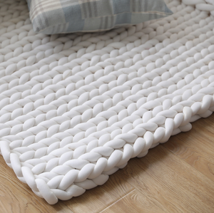 Couverture tricotée à carreaux pour canapé-lit, fait à la main, chaud, épais, grand fil - Product Image 6