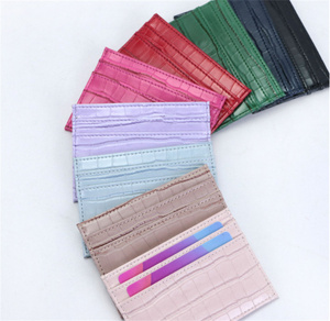 स्लिम कार्डधारक महिला बटुए कस्टमाइज्ड क्रोकोडाइल प्रिंट काले कार्ड धारक pu चमड़े के कार्ड वॉलेट - Product Image 5