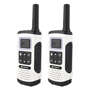 ETMY ET-T7 - Juego de 2 Walkie Talkies PTT Dobles UHF, Radio Portátil Tipo C USB con Alcance de 3 KM para Estaciones de Esquí, Viajes, Deportes, Radio Bidireccional - Product Image 1