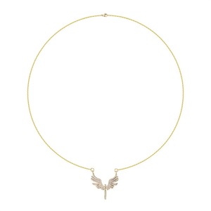 Collar con alas de ángel y colgante de corazón con microincrustaciones de cobre chapado, joyería de moda para regalo de fiesta - Product Image 4
