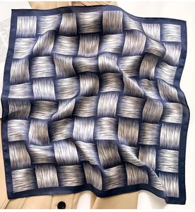 <span class=keywords><strong>Foulard</strong></span> carré <span class=keywords><strong>en</strong></span> polyester YX de 35 pouces avec imprimé floqué, texture soyeuse, pour toutes les saisons - Product Image 3
