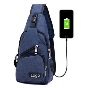 Ligero Casual Crossbody Sling Bolso de hombro Bolso de pecho con puerto de carga USB Salida de auriculares - Product Image 2