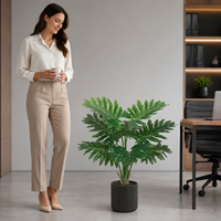 Arbre artificiel Philodendron de 90 cm en PE, aspect naturel, durable, écologique, résistant aux UV, ignifuge, moderne, pour intérieur