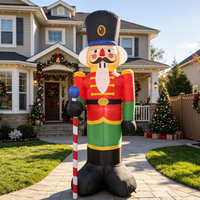 Soldat Casse-Noisette Gonflable Géant de Noël de 3 m avec Lumières LED, Décoration Gonflable Étanche pour Jardin et Affichage Festif