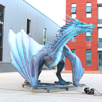 Mer à l'extérieur réaliste Robot grande taille réelle Animatronic Dragon Statue Sculpture à vendre