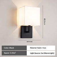 Applique murale LED scandinave en fer, design moderne et épuré, noire, pour chambre, salon, couloir, escalier, usage hôtelier