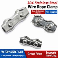 304 Stainless Steel Wire Rope Cable Clamp, U Bolt Wire Rope Clip, Rope Fastener M2-M4 for Rigging
