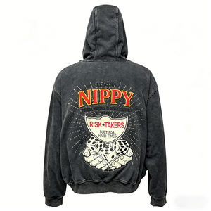 Sudadera con Capucha para Hombre, Estilo Urbano 2026, 100% Algodón, Lavado Ácido, con Apliques Bordados - Product Image 2