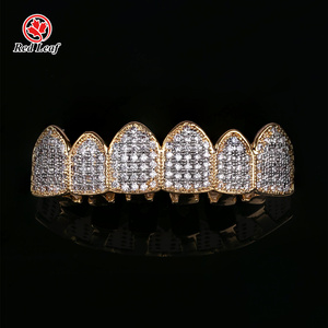 Bijoux Redleaf Moissanite Grillz Rond Brillant Coupe Argent 10k 14k 18k Plaqué Or VVS Hip Hop <span class=keywords><strong>Bereal</strong></span> Bijoux Grillz - Product Image 3