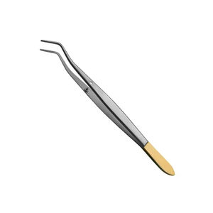 Pince dentaire Half Gold Meriam à manche lisse, forceps à coton et à pansements, pince dentaire chirurgicale incurvée dentée - Product Image 1