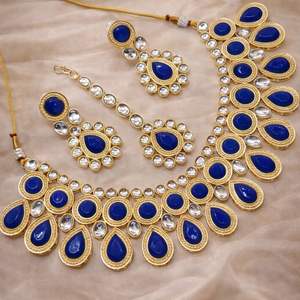 Traditional Copper <b>Bridal</b> <b>Jewelry</b> <b>Set</b> Fashionable Ethnic Wedding Necklace & Earrings for Women and Girls - Product Image 3