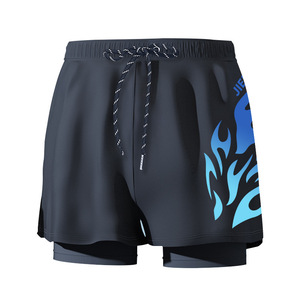 JH42305 Men's Quick Dry <b>Swim</b> Trunks Sporty Mid Waist Woven <b>Board</b> Shorts Blue Flame Adult Size - Product Image 2