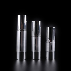 Matte Silver 15ml 30ml 50ml Airless Spray Pump Bottle Hot for Skin Care Serum and Lotion with <strong>Window</strong> - Product Image 4