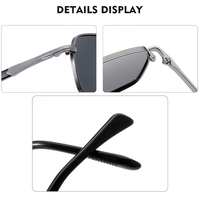 Nouvelles Lunettes de Soleil Polarisées Haut de Gamme Tendance 2025 ROBO RTM-2103S pour Hommes, Protection UV400, Monture Complète Rectangulaire en Métal Doré Teinté