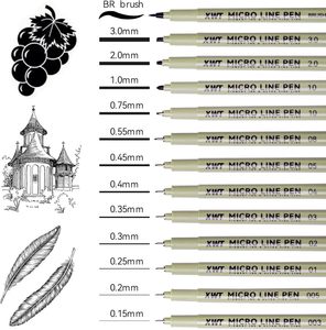 Juego de Bolígrafos de Dibujo Fineliner para Artistas, Tinta Negra Impermeable, para Detalles de Manga, Calidad de Archivo - Product Image 2