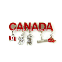 Cadeaux de voyage en métal, drapeau canadien, monuments, nom du pays, aimant de réfrigérateur émaillé, souvenir du Canada