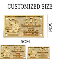 Plaque signalétique en alliage d'or et de zinc de haute qualité, personnalisée, longue durée de vie, garantie de contrôle qualité à 100 % ou testée, autocollant avec logo en relief