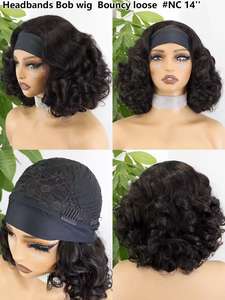 Perruques 100% <span class=keywords><strong>cheveux</strong></span> humains, super double trame, style afro, <span class=keywords><strong>cheveux</strong></span> humains naturels vierges, avec bande de <span class=keywords><strong>cheveux</strong></span> très volumineuse - Product Image 2