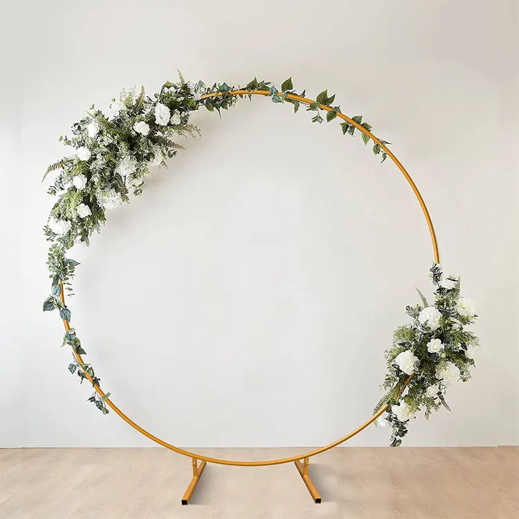 Décor arche de Meral circulaire pour mariage, support en métal pour ballon, toile de fond, pour balles, 6,8 pieds