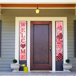 Happy Valentine's Day Polyester Door Curtain 30*180cm Festive <b>Banners</b> for Home Decor - Product Image 3