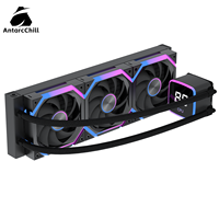Refroidisseur de processeur liquide AntarcChill 360 AIO avec tête de pompe à affichage numérique dynamique pour Intel et AMD, kit de refroidissement par eau multiplateforme
