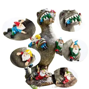 Dinozor heykeli açık bahçe oyun alanı süsler Mini reçine hayvan sanat heykelcik masaüstü dekor