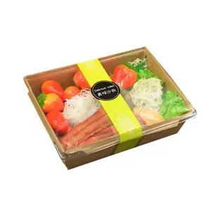 Caja de papel de comida para llevar Sushi, respetuoso con el medio ambiente, con ventana, precio barato