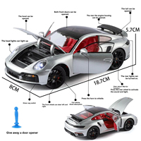 Voiture miniature ZG Porsche Supercar avec son et lumière, jouet de collection en métal à rétrofriction