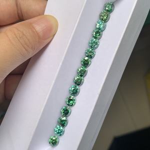 आठ तीर आठ तीर दौर में कटौती 1CT ग्रीन Moissanite हीरे ज्वेल्स असमान रंग ढीला नंगे पत्थर के साथ सेट - Product Image 4