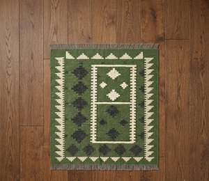 Southwestern Handmade Wool Geometric Area <b>Rug</b> <b>Tribal</b> Boho Rustic Carpet Farmhouse Floor Decor for Living Room Bedroom and Home - Product Image 2