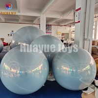 Boule miroir gonflable géante blanche, boule disco, décoration de mariage, accessoire de fête blanc neige