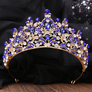 Couronne de mariée de luxe, diadème scintillant en strass avec feuilles, coiffe élégante style forêt pour mariage, bal de promo et fête - Product Image 2
