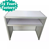 Table de réception pliable en alliage transparent blanc pour salon professionnel 1x1x0.3M HB-CHE HEBANG