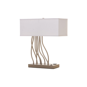 Branch Iron Brushed Nickel Hospitality Lamp Usb Angle Table Lamp Double Arms Desk Lamp - Product Image 1