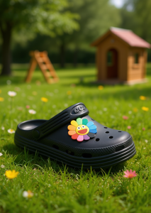 Zoccoli per Bambini Taglia 22 con Fiori e Spille Decorative, Suola in EVA, Punta Rotonda, per l'Estate - Product Image 2