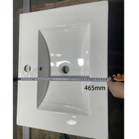 Vasque en céramique rectangulaire monobloc CUPC, lavabo de salle de bain moderne blanc à poser sur comptoir pour projets hôteliers commerciaux