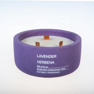 Vente en gros, usine directement rond vide <span class=keywords><strong>ciment</strong></span> rose 3 mèches pot de bougie en céramique béton - Product Image 2