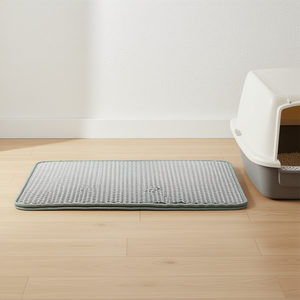 Alfombrilla para caja de arena para gatos EVA, 58 x 75 cm, gris, higiénica, con filtro - Product Image 3