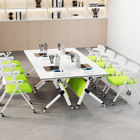 Table de conférence moderne pliable et réglable pour hôtel et école, bureau de bureau en fer gain de place avec design durable