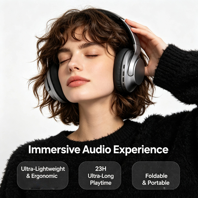 Wireless Studio Headphones Ultra Low Latency Headphones Ultra Long Battery Life